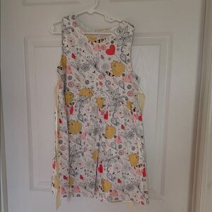Floral and Heart and fun Print Sleeveless Dress 140 NWOT